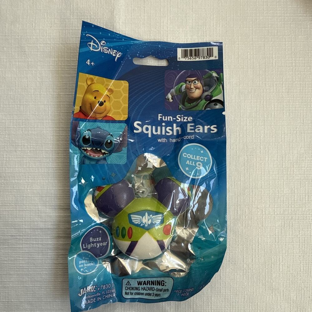 Disney Squish Ears Buzz Lightyear NEW Stress Toy Backpack Pull Gift Fun Size